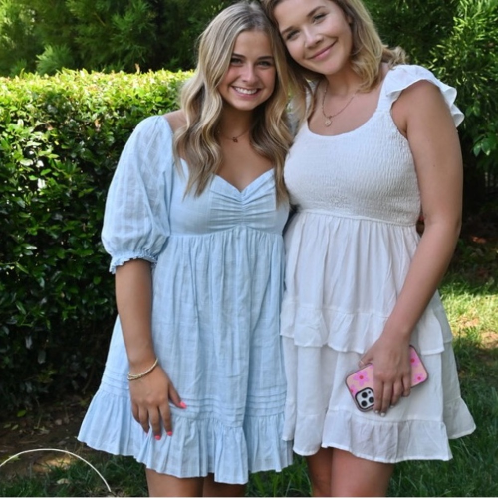 blue graduation dress